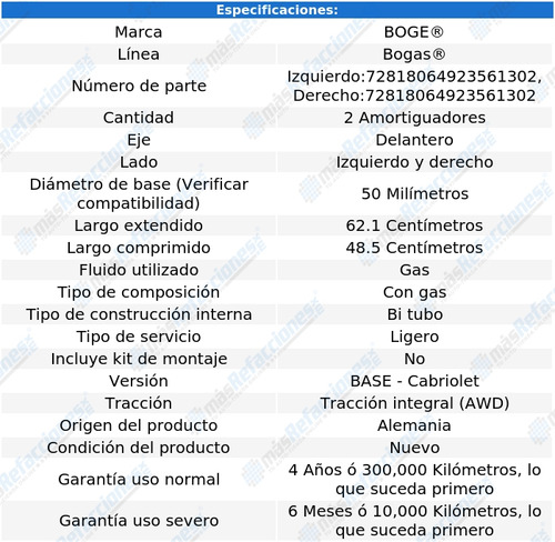 Par Amortiguadores Gas Del S4 V8 4.2l 06 Al 08 Boge Bogas Foto 2