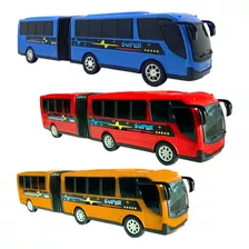 Kit 3 Ônibus De Brinquedo Grande Carrinhos Para Presente Top