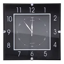 Reloj De Pared Cuadrado Negro Con Números Grandes Análogo 