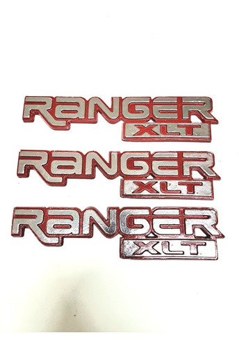 3 Emblemas Laterales Ford Ranger Xlt Rojos 1987-2000  Foto 2