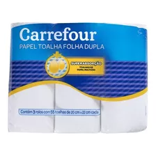 Papel Toalha Folha Dupla Carrefour 3 Unidades