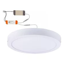 Foco Led 24w Redondo Sobrepuesto Blanco + Kit Emergencia