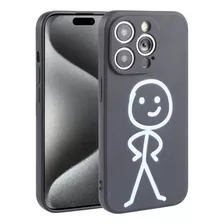 Funda De Teléfono De Silicona Con Patrón Stickman For iPhone