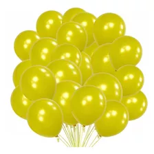 Balão Bexiga Metalizado 9 Polegadas Varias Cores 25 Unid -nf Cor Amarelo