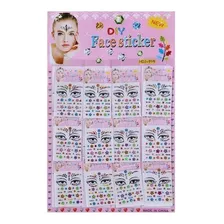 Pack 12 Stikers Brillos Para La Cara Niñas Pintacarita 