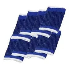 Set X 4 Pares Muñequeras Deportivas Elasticas Universal Azul