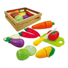 Set Verduras P/cortar Con Velcro Juego Cocina Infantil