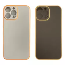 Carcasa Funda Forro Borde Neón + Vidrio Premium Para iPhone