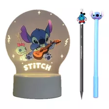 Lampara Lilo Y Stitch Luz Nocturna Decorativa + Regalos