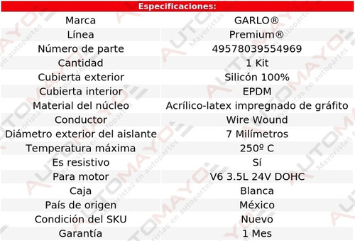 Cables Bujias Xg350 V6 3.5l 24v Dohc 03 - 05 Garlo Premium Foto 2