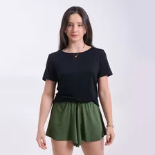 Shortinho Soltinho Malha Moda Verão Com Elástico Na Cintura