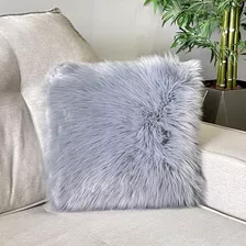 Almohadones Nórdicos Ecopiel Relleno Gris Claro 40cm X 40cm