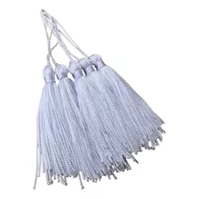 100 Franja Pingente Tassel Seda 8cm- Escolha A Cor Cor Branco