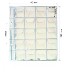 30 Folhas Pequenas P/ Moedas 20 Divisões 2 Furos 21cm X 18cm