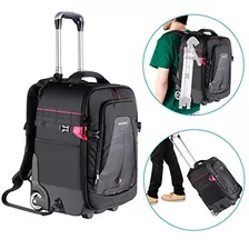 Neewer 2 In 1 Rolling Camera Backpack Trolley Case