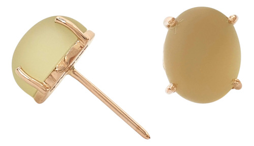 Brinco Solitário De Ouro Rosê 18k E Quartzo 1,2ct Brumani Rosa