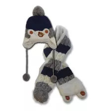 Combo Invierno Gorro Bufanda Corderito Bebes Niños Aconcagua