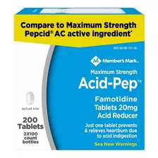 Member?s Mark Acid-pep Famotidina, 20 Mg (100 Quilates, 2 Un