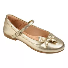 Sapato Infantil Menina Pampili Angel C/ Laço Frontal Dourado