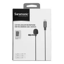 Microfone Lavmicro U3a Saramonic Lavalier C E Adaptador Usb Preto