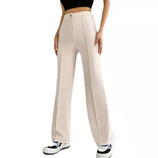 Pantalon De Vestir Straight Tiro Alto Pinzas