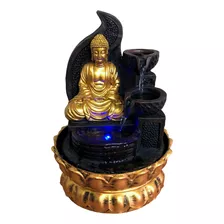 Cascata Mesa Buda Fonte De Agua Decorativa Resina Led Quedas