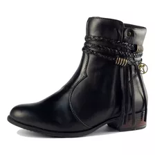 Bota Cano Curto Feminino Coturno 100%couro Country Montaria