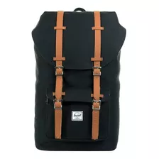 Mochila Herschel Little America Negra Color Negro Diseño De La Tela Liso