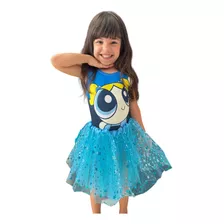 Fantasia Infantil Meninas Super Poderosas Body Saia De Tule