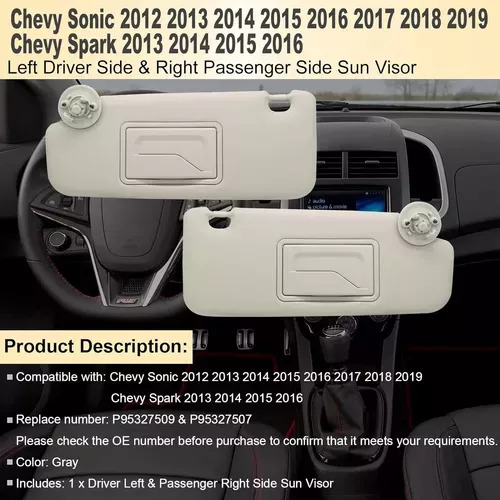 Viseras Solares Para Chevy Sonic 2012-2019 Spark 2013-2016 Foto 2