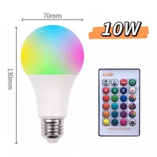 Lampada Led 10w Colorida Troca Cor Controle Remoto Potente Cor Da Luz Rgb 110v/220v