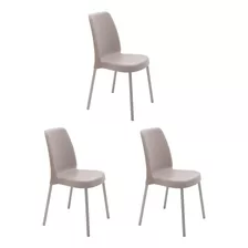 Cadeiras Tramontina Vanda Camurça Com Pernas De Alumínio 