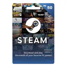 Cartão Presente Pré-pago Steam R$50 Digital