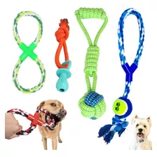 4 Brinquedo Pet Corda Resistente Interativo Cachorro Forte 