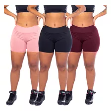 Kit 3 Roupa De Academia Shortinhos Fitness Feminino