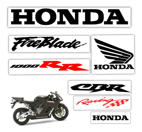 Kit Stickers Calcomana Honda Cbr 1000rr Fireblade Alas Moto Foto 2