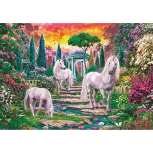 Quebra-cabeça Unicorn Garden 2000 Pz Clementoni Itália Jan Patrik Krasny Pintor Fantasy And Flowers