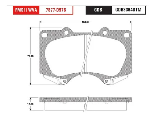 Balata Delantera Ceramica Trw Toyota Tacoma 2.7 4x4 2013 Foto 2