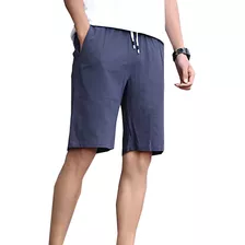 Pantalones Cortos Hombre Cargo Short Jogging Deportes Lino 