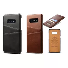 Capa Cartões Case Galaxy Note 10 S10 S9 Plus Couro Vintage 