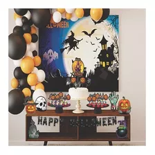 Festa Fácil Halloween Decoração Eva Painel + Display + Faixa