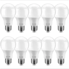 Kit 10 Lâmpadas Led Bulbo 15w E27 Branco Frio Inmetro Elgin