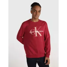 Sudadera Roja Con Logo Calvin Klein Jeans Estampado Hombre