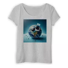 Remera Mujer Pelota Futbol Argentina Mundo Bandera M3