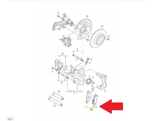 Balata Trasera Vw Arteon Golf Gti R Tiguan Touran 2012-2019 Foto 7