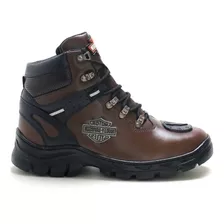 Bota Coturno Harley Davidson Couro Legitimo Com Proteção