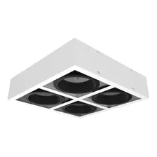 Aplique Techo Blanco Led Box 4 Spot Cardanico Ar111 Gu10