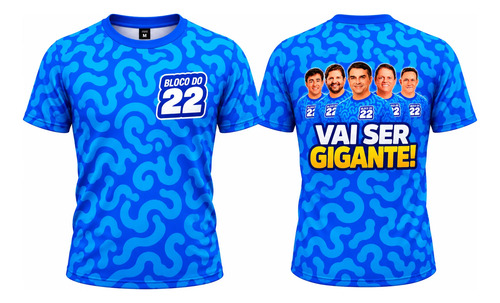 Camiseta Bloco Do 22 Bolsonaro 2026 Gigante Azul Bloco Do 22 M