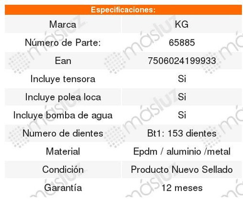 Set Distribucin C/bomba Agua Kg 406 2.0l 2000-2005 Foto 2