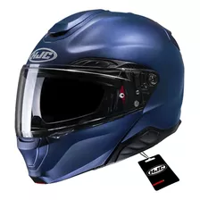 Capacete Hjc Rpha 91 Solid Com Oculos Solar Azul Anodizado